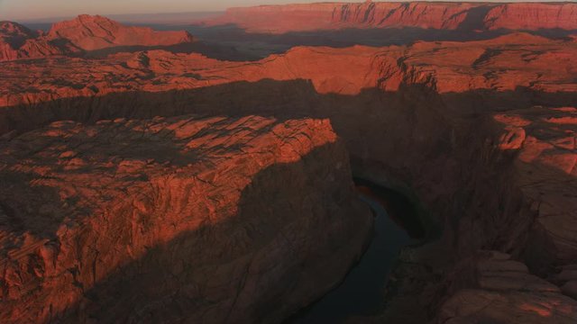 Aerial view of Grand Canyon at sunrise