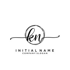 KN Beauty vector initial logo, handwriting logo.