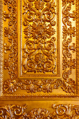 Close-up of a gilded ornate door