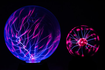 Electricity fire-ball. Abstract photo of electric waves. Static electricity - Stock Image