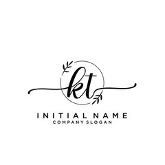 KT Beauty vector initial logo, handwriting logo.