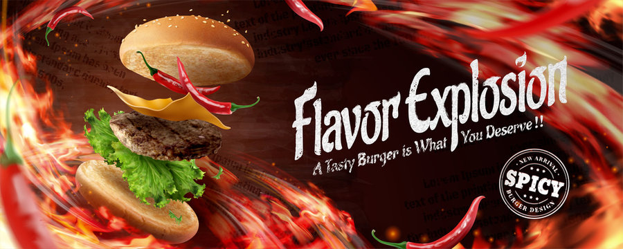 Delicious hamburger banner ads