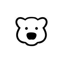 Simple portrait bear face logo design