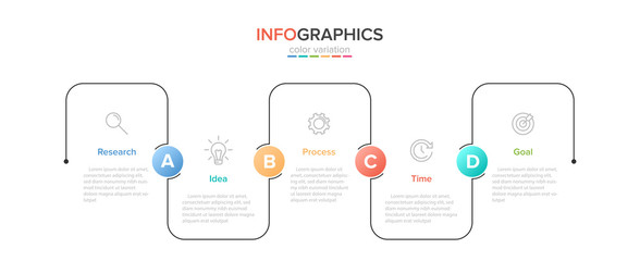 Infographic design with icons and 5 options or steps. Thin line vector. Infographics business concept. Can be used for info graphics, flow charts, presentations, web sites, banners, printed materials.