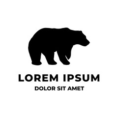 Simple bear with one leg raise logo design