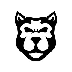 Simple portrait dog face logo design template