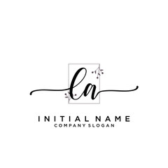 LA Beauty vector initial logo, handwriting logo.