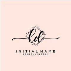 LD Beauty vector initial logo, handwriting logo.