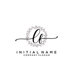 LF Beauty vector initial logo, handwriting logo.