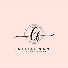 LF Beauty vector initial logo, handwriting logo.