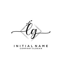 LG Beauty vector initial logo, handwriting logo.