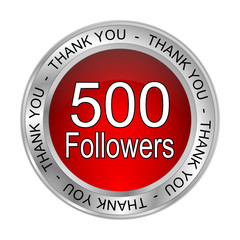 500 Followers Thank you - 3D illustration