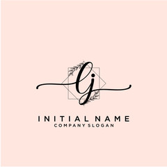 LJ Beauty vector initial logo, handwriting logo.