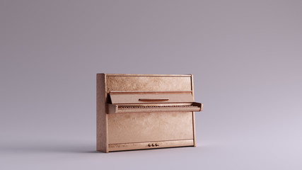 Bronze Classic Upright Piano 3d illustration 3d render © paul