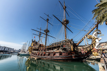 old ship in port
