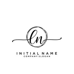 LN Beauty vector initial logo, handwriting logo.