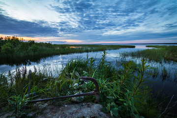 evening on the shore of Lake Ladoga, Leningrad region, Russia