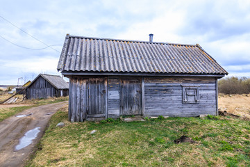 Fototapeta na wymiar barn in the village, Leningrad region, Russia