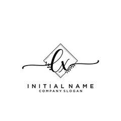 LX Beauty vector initial logo, handwriting logo.