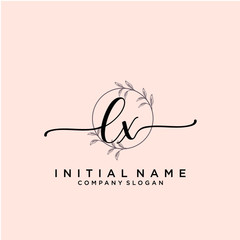 LX Beauty vector initial logo, handwriting logo.