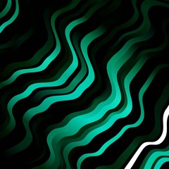 Dark Green vector texture with curves. Colorful abstract illustration with gradient curves. Pattern for ads, commercials.