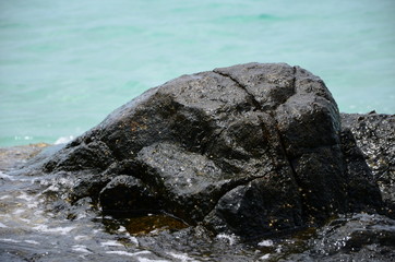 Crystal clear waters of Malaysia and the rocks