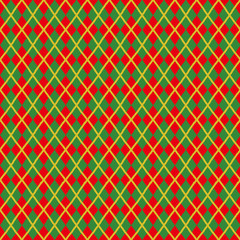 クリスマス　チェック柄　赤