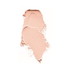 Makeup pink smear isolated. White background.