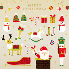 クリスマスセット　版画風