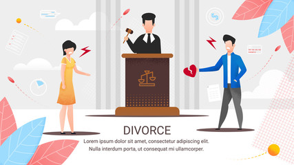 Informational Poster Inscription Divorce, Cartoon.