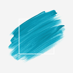 Brush painted acrylic abstract background illustration vector over square frame. Perfect watercolor design for headline, logo and sale banner. 