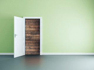 door to wood wall