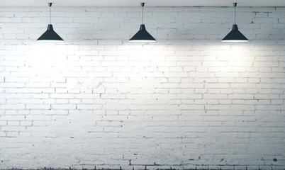 Crédence de cuisine en verre imprimé Mur de briques mur de grunge de briques blanches de la chambre