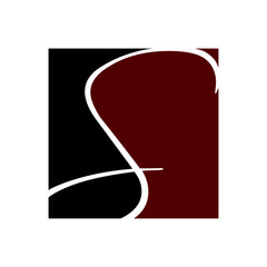 Initial Letter S Square Logo Vector