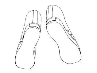 sketch of sneakers on a white background vector