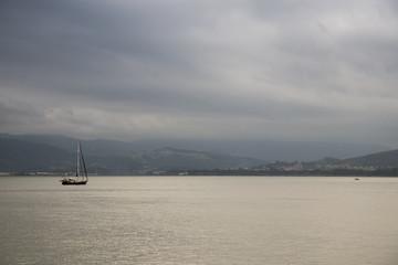 natural landscape of sea rocks and sand