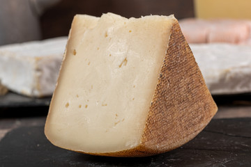 goat cheese Tomme or Tome, produced in French Pyrenees