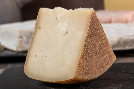 goat cheese Tomme or Tome, produced in French Pyrenees