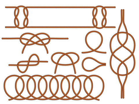 Set of nautical knots.