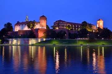 Wawel Royal Castle and Vistula river in Krakow, Poland