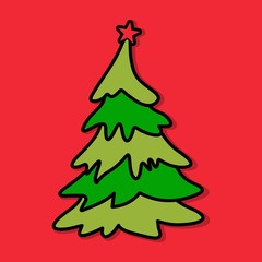 Christmas tree icon. Vector illustration.