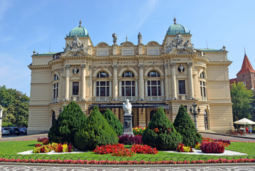 Slowacki Theater in Krakow Old Town, Poland