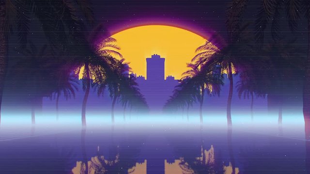 Miami Vice Style Retro 80s VHS Beach Motion Video