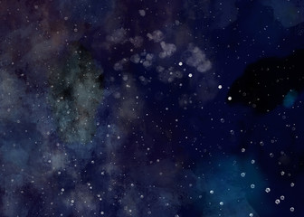 Abstract space background with white stars ilustration