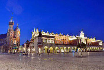 Fototapeta na wymiar Main market square of Old Town of Krakow, Poland