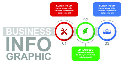 Infographic vector template for presentation, chart, diagram, graph, business, hr and technology concept with 3 options
