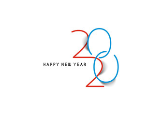 Happy New Year 2020 Text Typography Design Patter, Vector illustration.