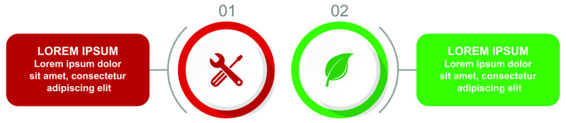 Infographic vector template for presentation, chart, diagram, graph, busines concept with 2 options