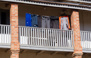 Clothes drying on a balcony