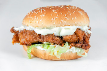 Hamburger on white background